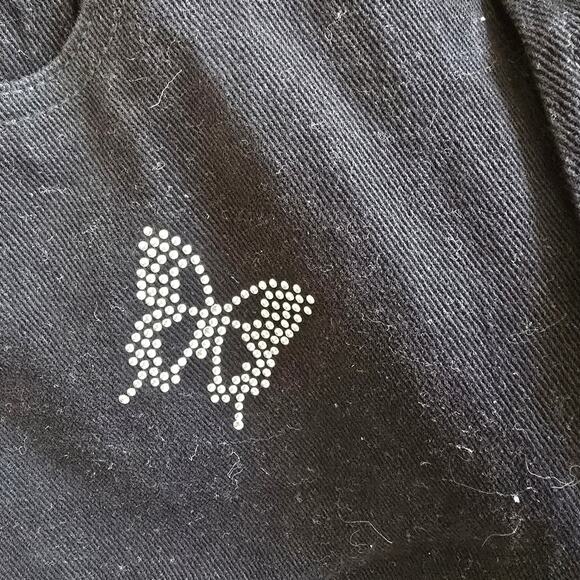 PacSun Women's Black Butterfly Bedazzled High Rise Slim Button Fly Jeans NWT 25 - Picture 6 of 15